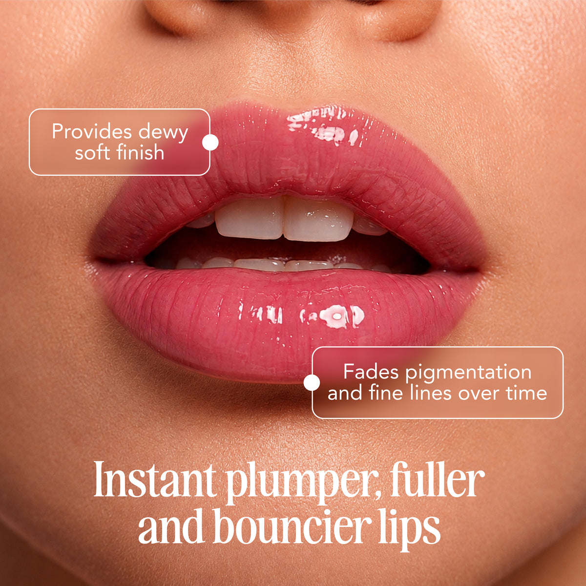 Plumping pH reactive lip tint oil worn on lips, glossy dewy finish for fuller-looking lips, Yuri Skinscience