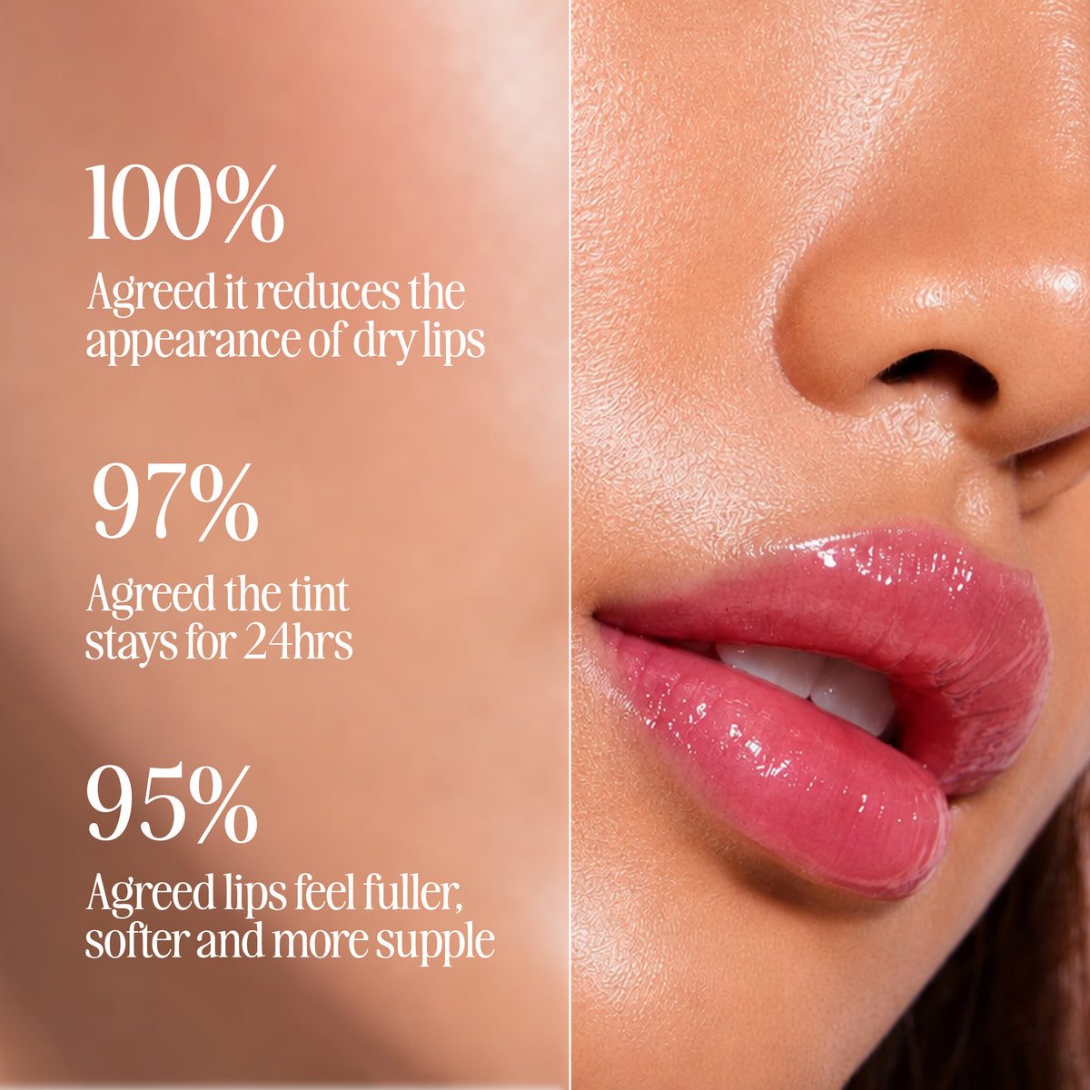 Results after application of Yuri Skinscience ph Reactiive liptint oil. 24hr hydration, long lasting stain, fiuller softer lips