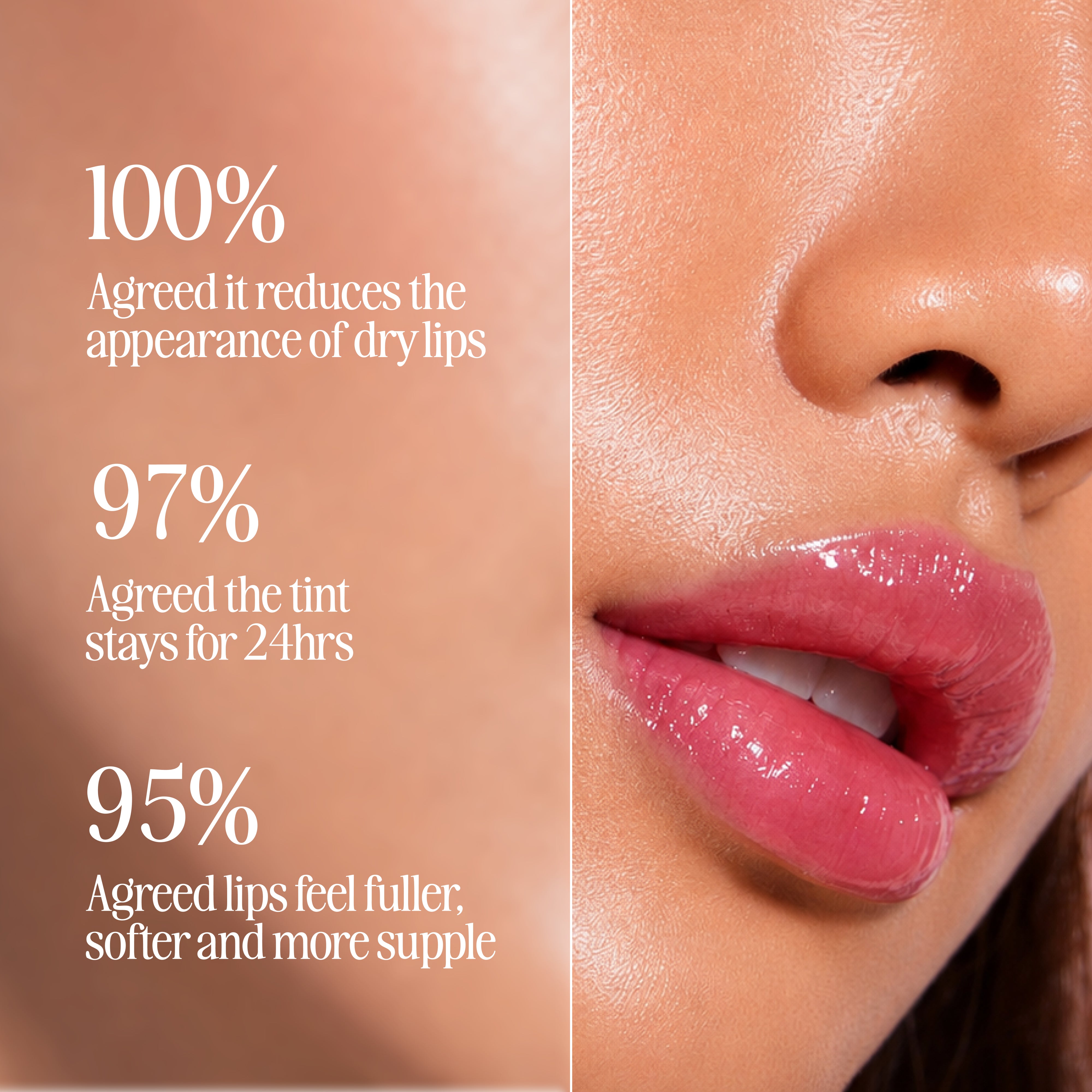 Results after application of Yuri Skinscience ph Reactiive liptint oil. 24hr hydration, long lasting stain, fiuller softer lips